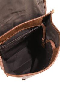 Distressed Leather Atlas Backpack - Camel