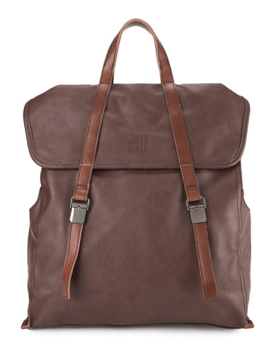 Distressed Leather Atlas Backpack - Dark Brown