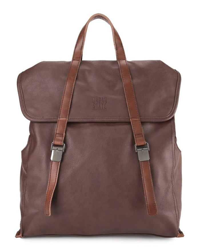 Distressed Leather Atlas Backpack - Dark Brown
