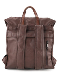 Distressed Leather Atlas Backpack - Dark Brown