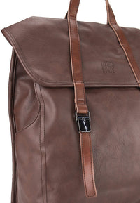 Distressed Leather Atlas Backpack - Dark Brown