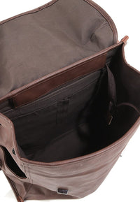 Distressed Leather Atlas Backpack - Dark Brown