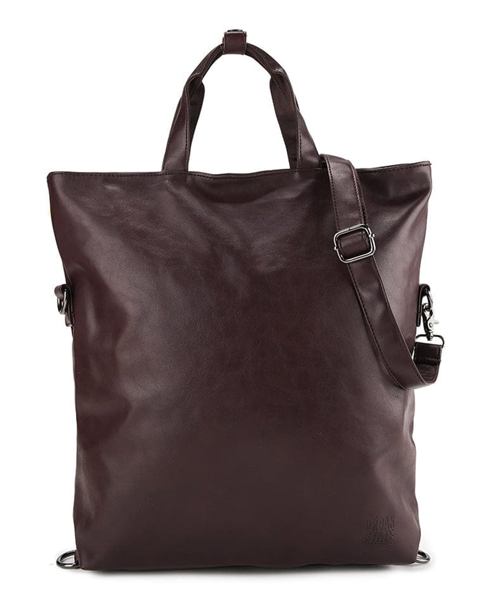 Distressed Leather Hitch Totepack - Dark Brown