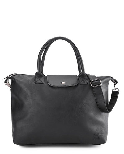 Distressed Leather Everyday Tote Bag - Black