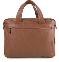 Distressed Leather Executive Brief Messenger Bag - Camel