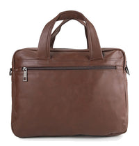 Distressed Leather Executive Brief Messenger Bag - Dark Brown