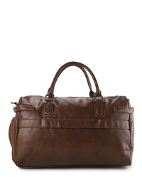 Distressed Leather Expedition Duffel Bag - Camel