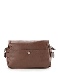 Distressed Leather Rogue Crossbody Bag - Camel