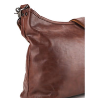 Distressed Leather Hobo Small Crossbody Bag - Camel