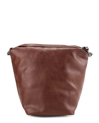 Distressed Leather Hitch Crossbody Pouch - Camel