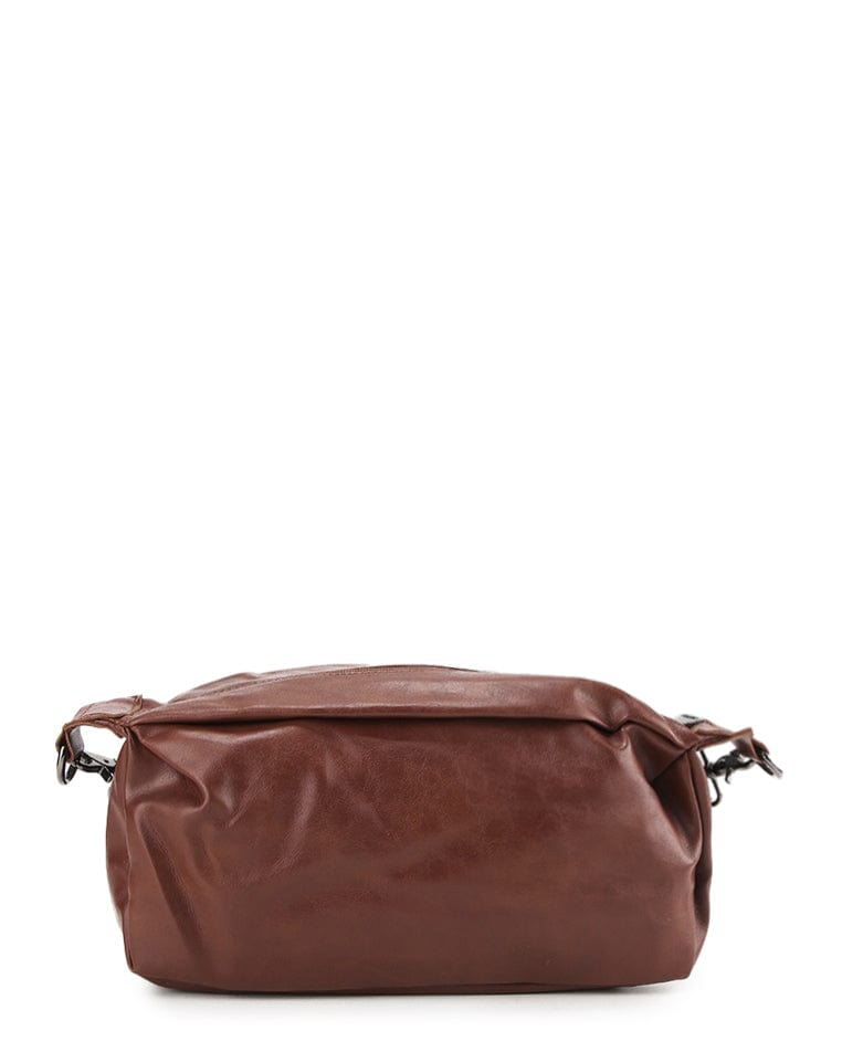 Distressed Leather Hitch Crossbody Bag - Camel