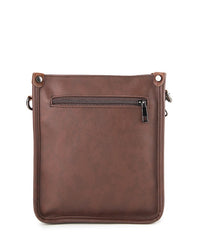 Distressed Leather Essential Crossbody Pouch - Dark Brown