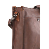 Distressed Leather Essential Crossbody Pouch - Dark Brown