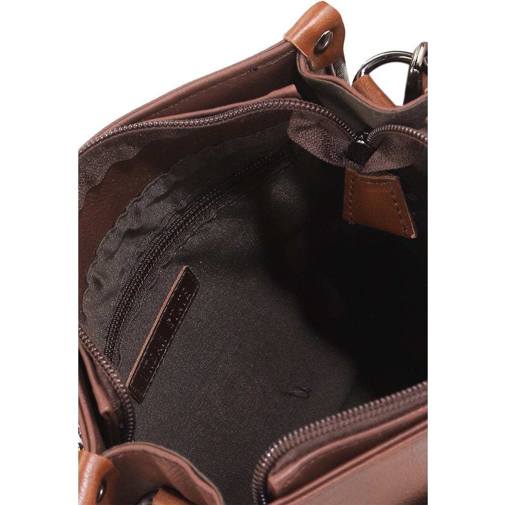 Distressed Leather Essential Crossbody Pouch - Dark Brown