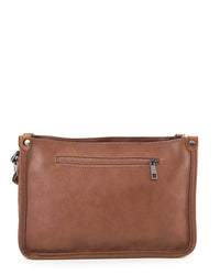 Distressed Leather Essential Crossbody Bag - Camel