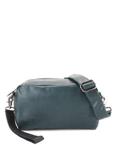 Distressed Leather Hunter Crossbody Pouch - Green