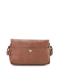 Distressed Leather Rogue Crossbody Bag - Camel