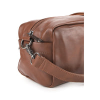 Distressed Leather Hunter Crossbody Pouch - Camel