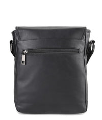 Distressed Leather Daily Crossbody Bag - Black