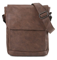 Distressed Leather Daily Crossbody Bag - Dark Brown