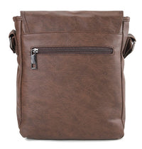 Distressed Leather Daily Crossbody Bag - Dark Brown