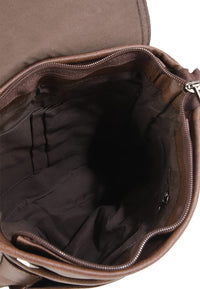 Distressed Leather Daily Crossbody Bag - Dark Brown