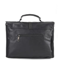 Distressed Leather Commuter Tablet Crossbody Bag - Black