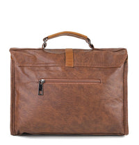 Distressed Leather Commuter Tablet Crossbody Bag - Camel