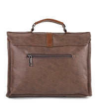 Distressed Leather Commuter Tablet Crossbody Bag - Dark Brown