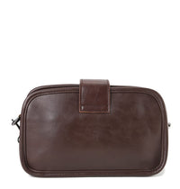 Distressed Leather Beckett Crossbody Bag - Dark Brown
