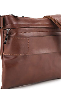 Distressed Leather Hand Strap Clutch Bag - Camel