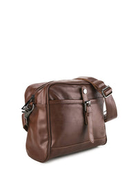 Distressed Leather Expedition Crossbody Bag - Camel