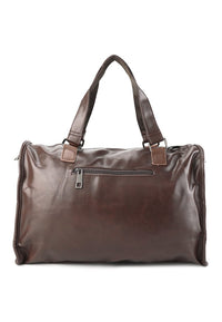 Distressed Leather Nomad Duffel Bag - Dark Brown