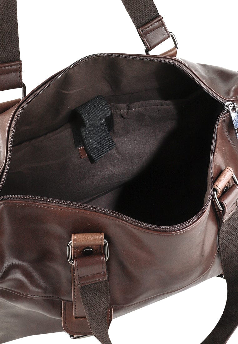 Distressed Leather Nomad Duffel Bag - Dark Brown