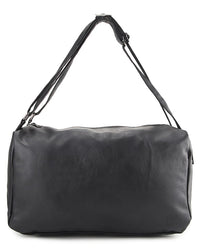 Distressed Leather Concept Duffel Bag - Black