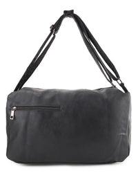 Distressed Leather Concept Duffel Bag - Black