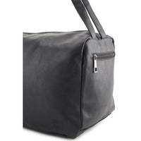 Distressed Leather Concept Duffel Bag - Black