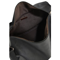 Distressed Leather Concept Duffel Bag - Black