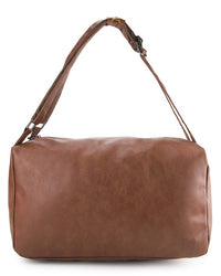 Distressed Leather Concept Duffel Bag - Camel