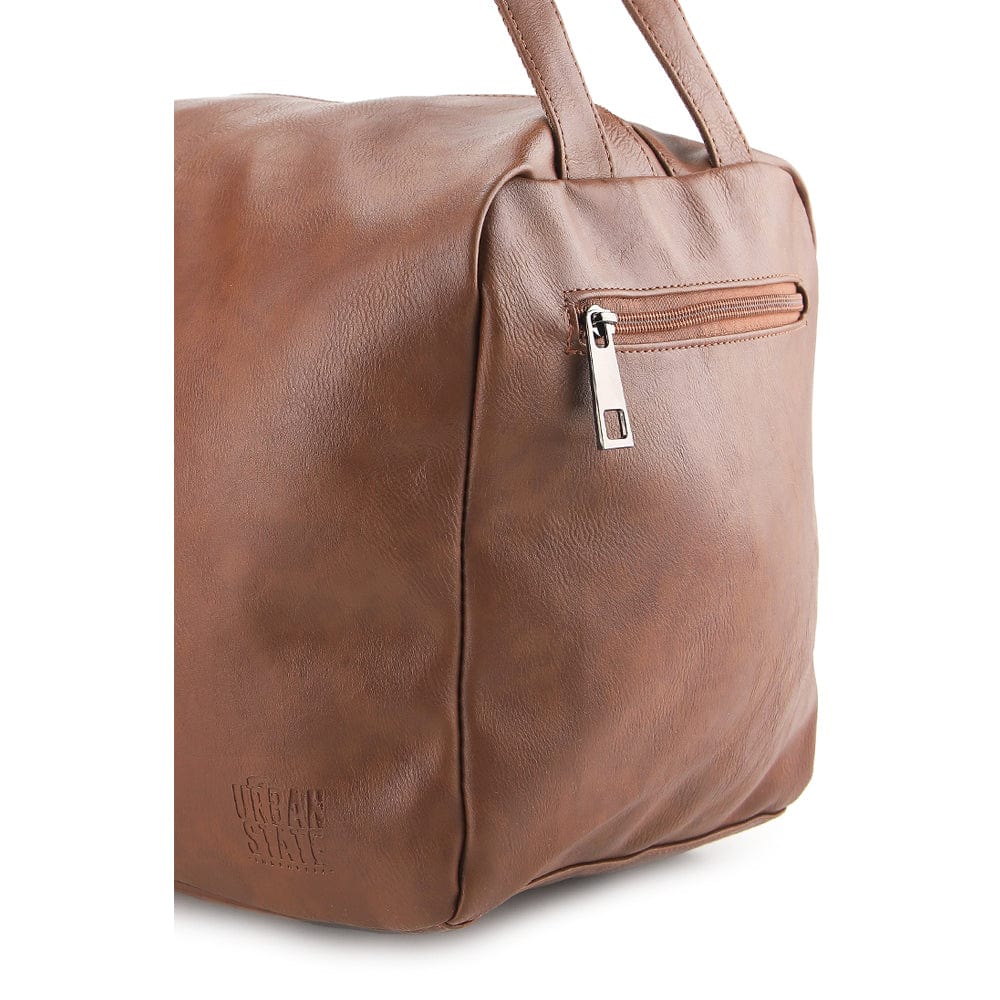 Distressed Leather Concept Duffel Bag - Camel