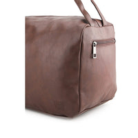 Distressed Leather Concept Duffel Bag - Dark Brown