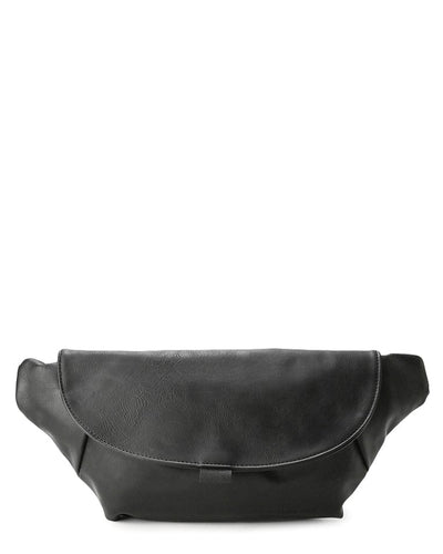 Distressed Leather Rogue Belt Bag - Black