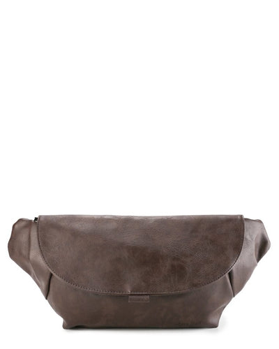 Distressed Leather Rogue Belt Bag - Dark Brown