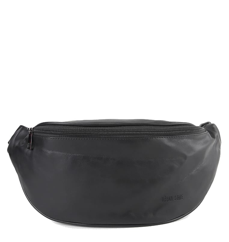Distressed Leather Essential Bumbag - Black