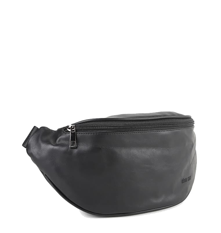 Distressed Leather Essential Bumbag - Black