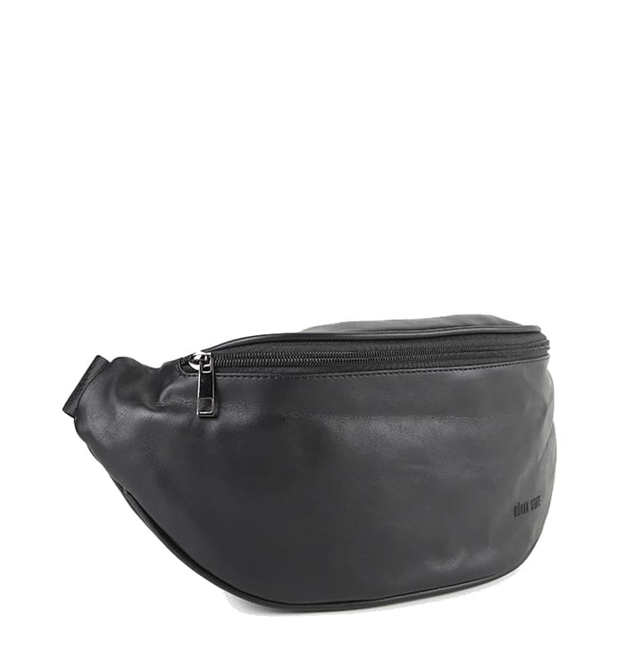 Distressed Leather Essential Bumbag - Black