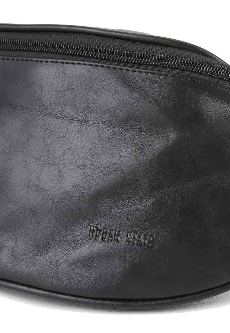 Distressed Leather Essential Bumbag - Black