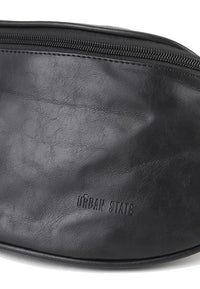 Distressed Leather Essential Bumbag - Black