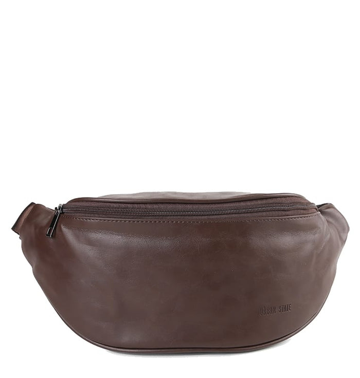 Distressed Leather Essential Bumbag - Dark Brown