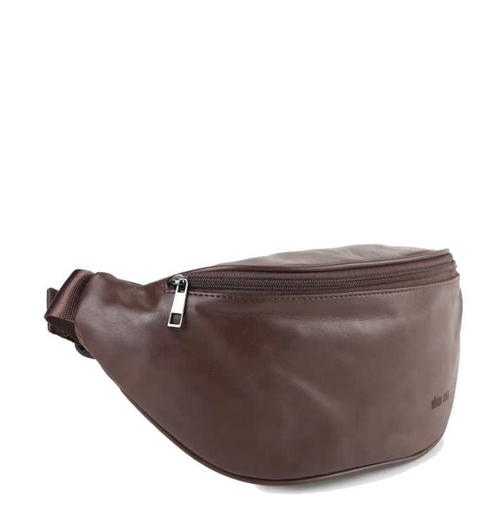 Distressed Leather Essential Bumbag - Dark Brown